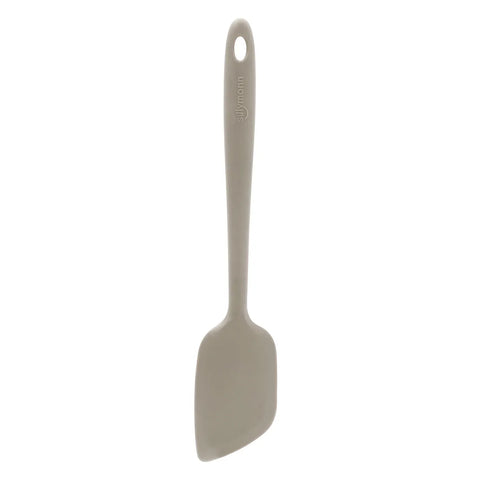 Gray silicone spatula on a white background