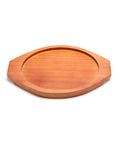 Wooden trivet on a white background