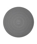 Gray round mat with textured surface on a white background
