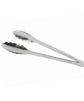 Metal tongs on a white background