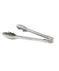 Metal tongs with a white background