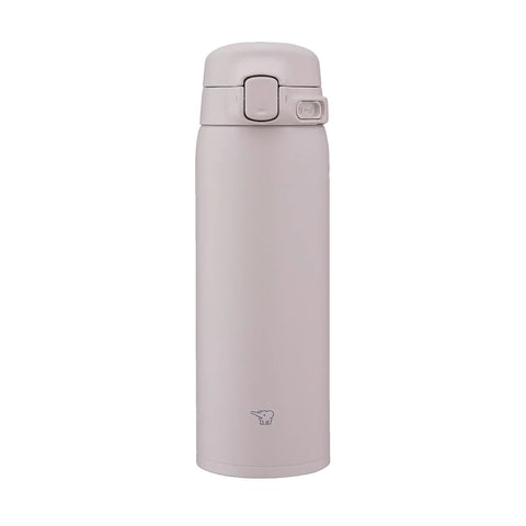 Light gray thermos bottle on a white background