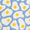 Pattern of fried eggs with yellow yolks on a blue checkered background