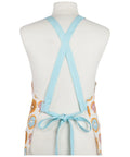 Apron with light blue straps on a mannequin against a white background